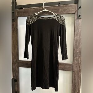 Gianni Bini Black Dress with Embellished Shoulders